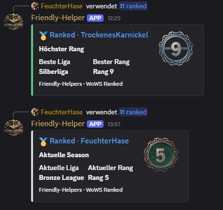 Ranked-Auswertung des Friendly-Helper Discord-Bots